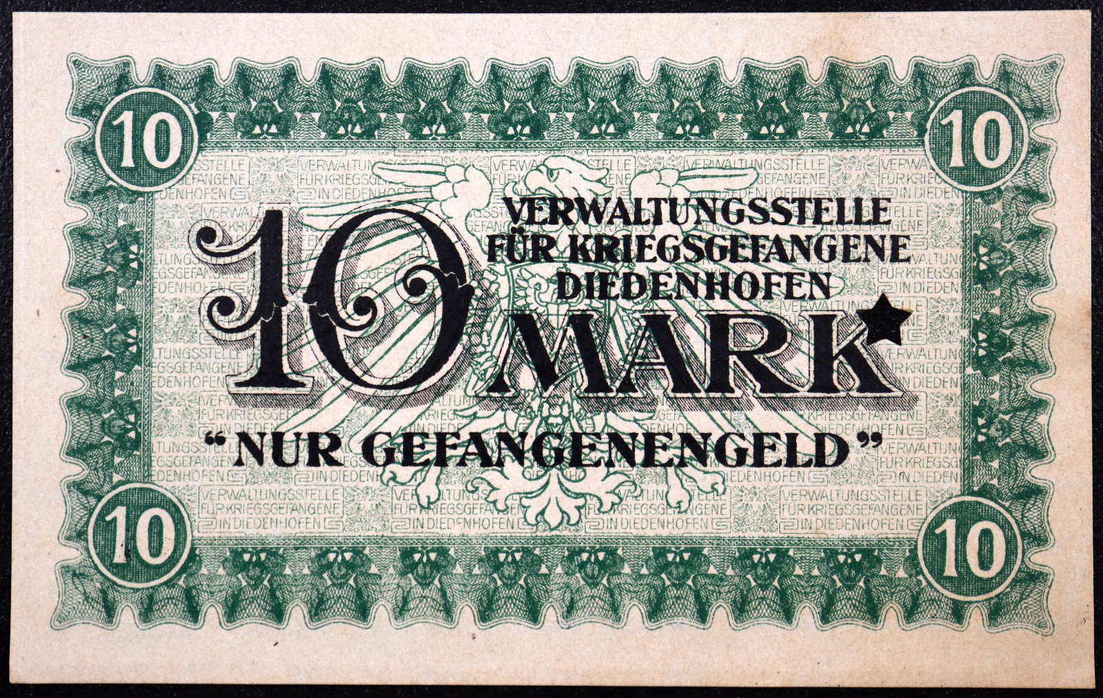 DIEDENHOFEN / THIONVILLE ca. 1916 XX-RARE SPECIMEN! 10 Mark Lagergeld POW Camp