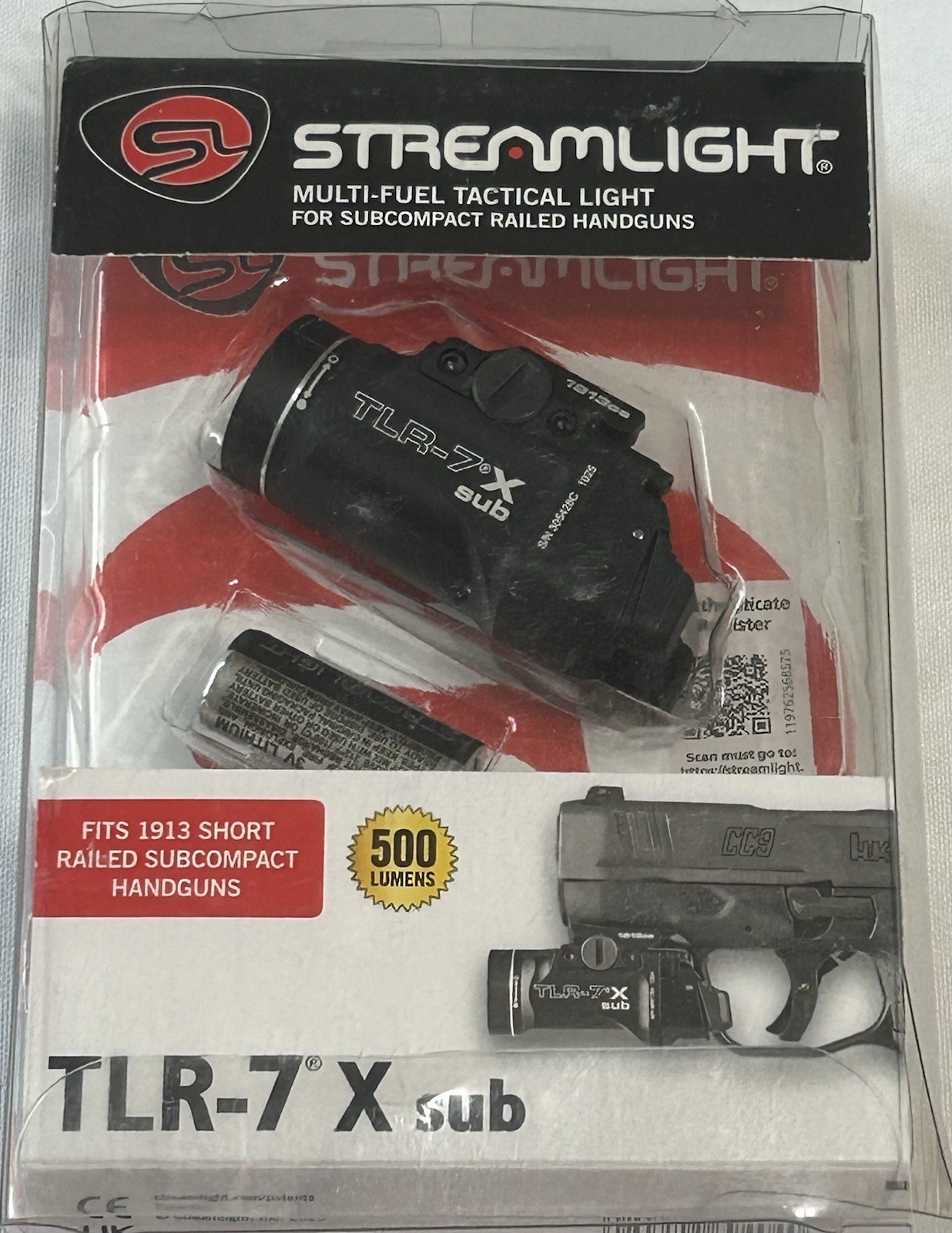 Streamlight 69404 TLR 7 X 500 Lumen Handgun Flashlight for Springfield Hellcat
