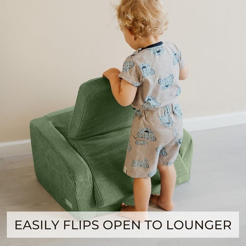 Cozy Kids Sofa Chair 2-in-1 Convertible Foam Lounge Portable Toddler Armchair US