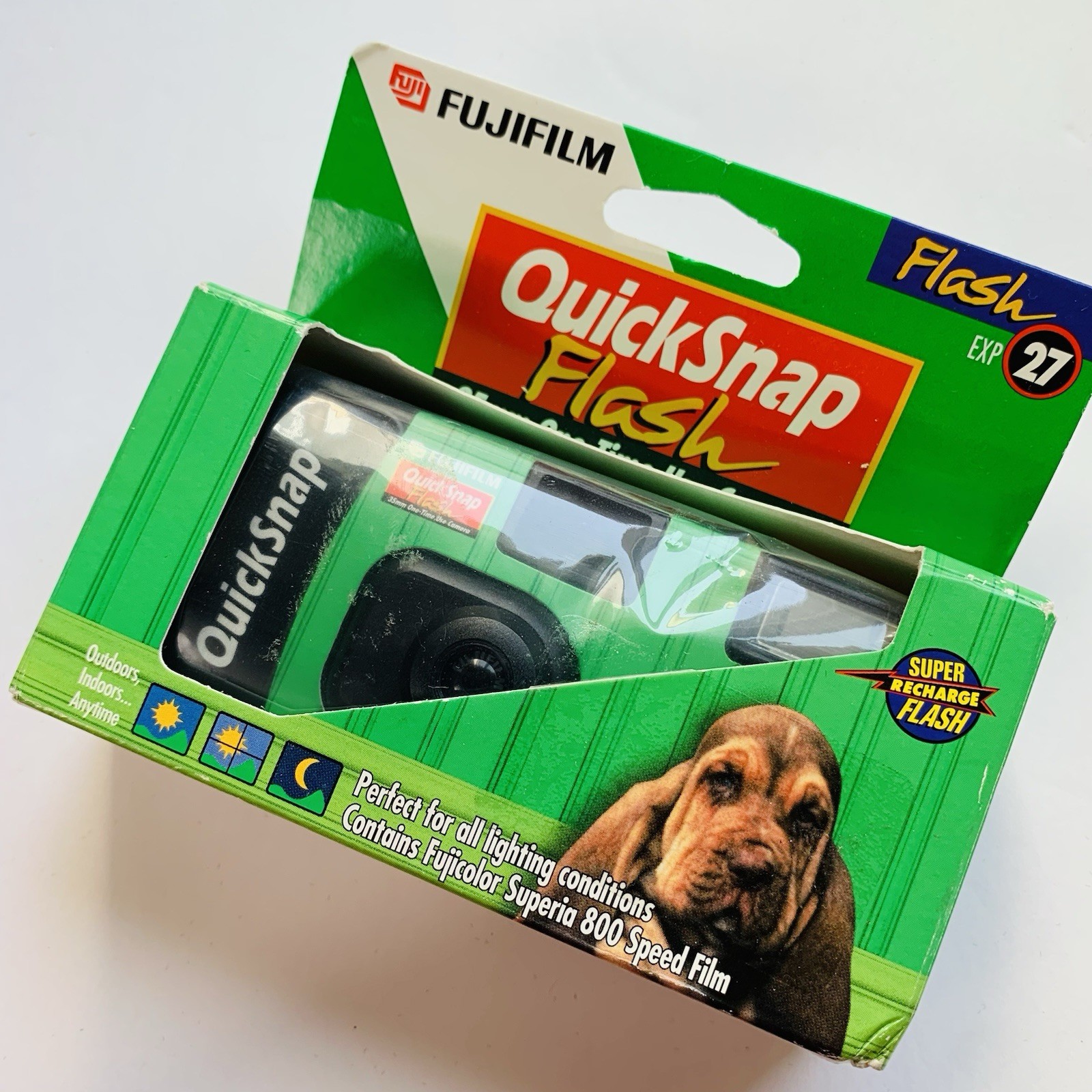 Fujifilm QuickSnap Flash 35mm Single Use Camera EXP 27 Date 2000-08 *READ*