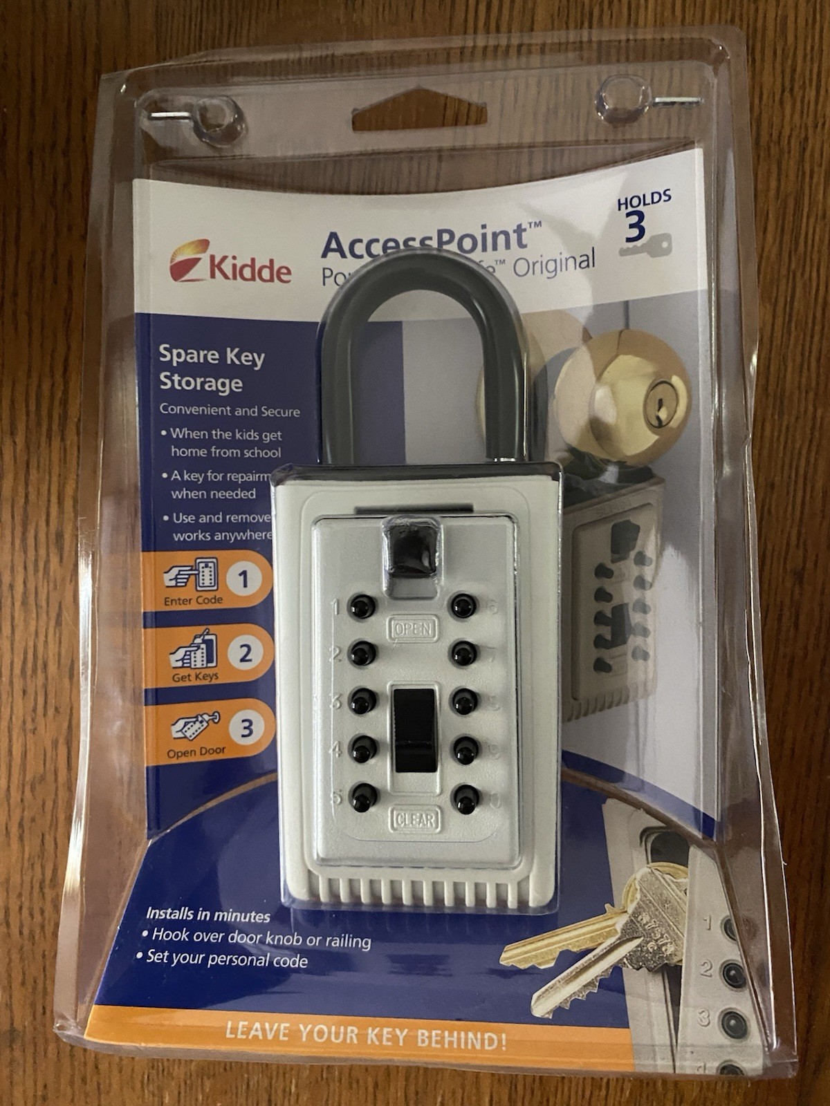Kidde Access Point Portable Key Safe 3 Keys Combination Spare Lockbox