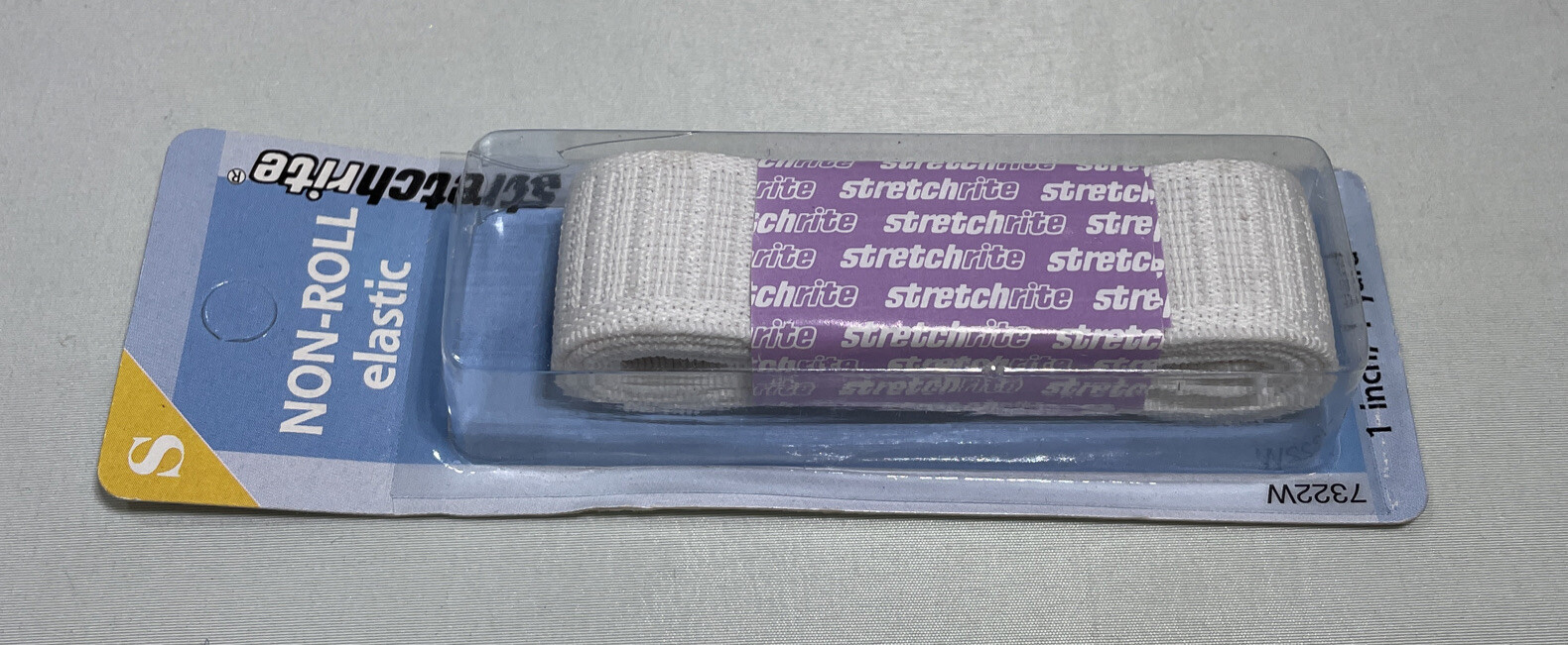 Stretchrite Knit Flat Non-roll Elastic 1” in X 1 Yd White Woven Rubber Polyester