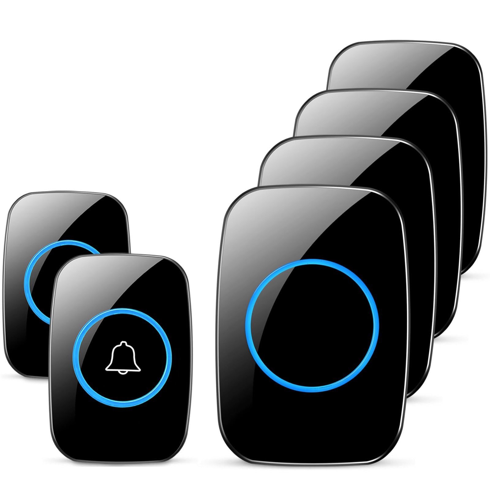 Wireless Doorbell, FullHouse Waterproof Door Bell Kit, Distinguish front and ...