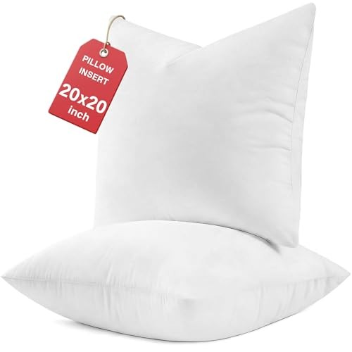 Linens Pillow Inserts (Set of 2) - Soft Throw Pillows for Couch Sofa 20 x 20 In