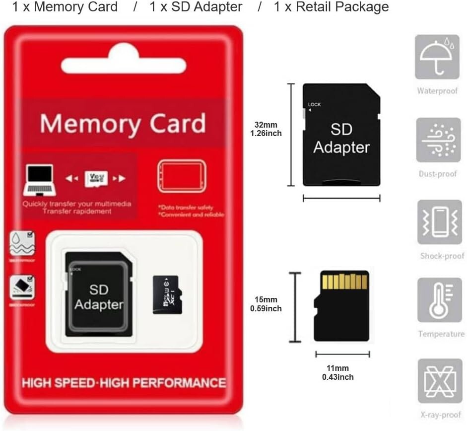 512GB Micro Memory Card Ultra High Speed SD Card with Adapter for Camera Compute