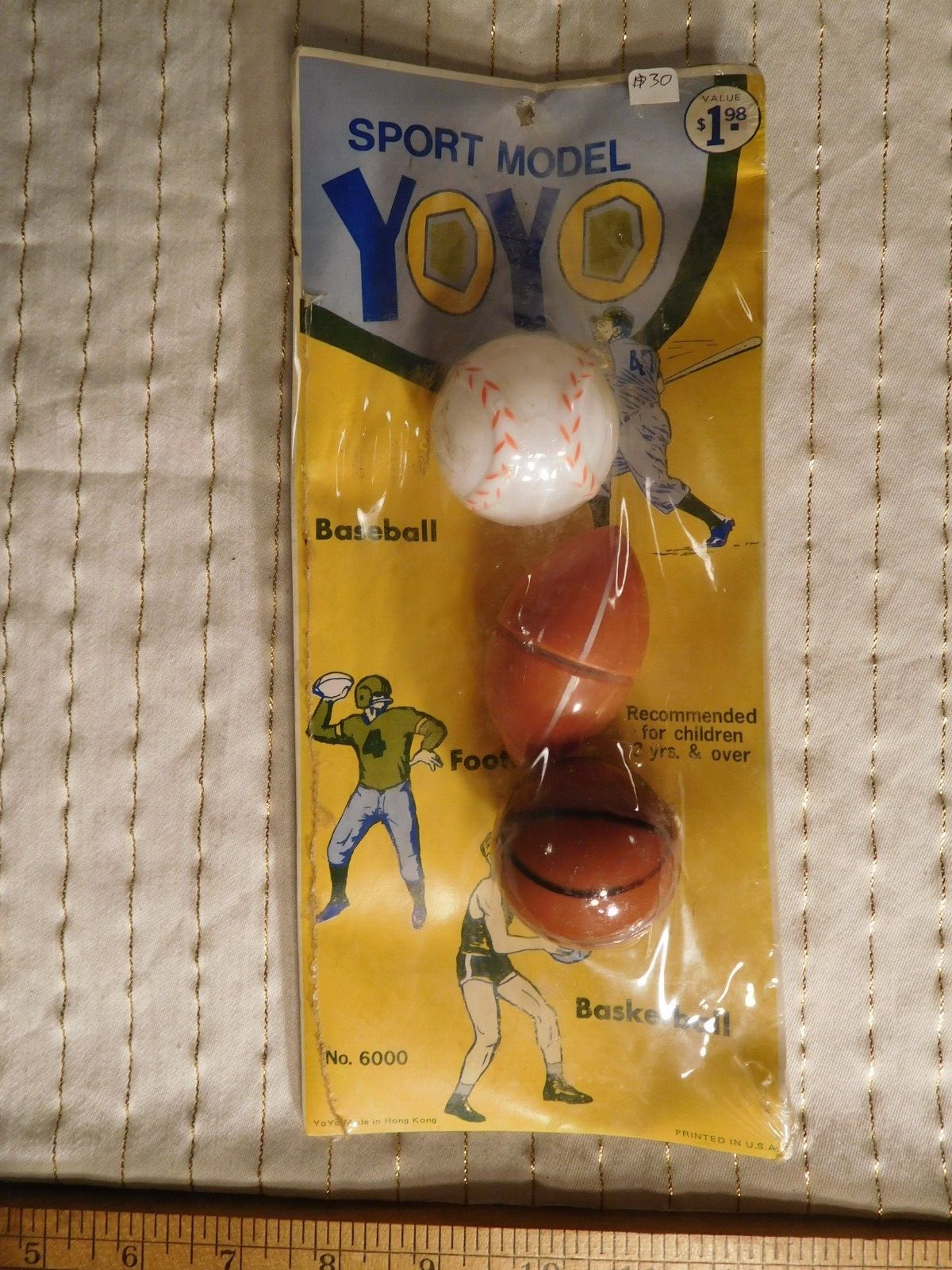 3 Vintage Hong Kong Sealed Sport Model Yo-Yo's Number 6000 NOS  New Toys