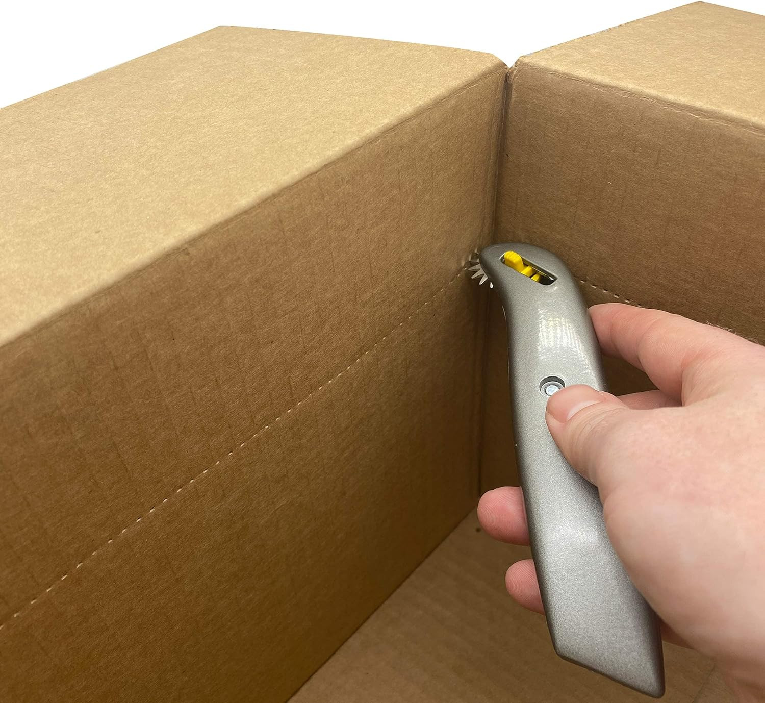 Box Resizer Tool - Handheld Box Cutter with Preforated Scoring Wheel to Reduce C