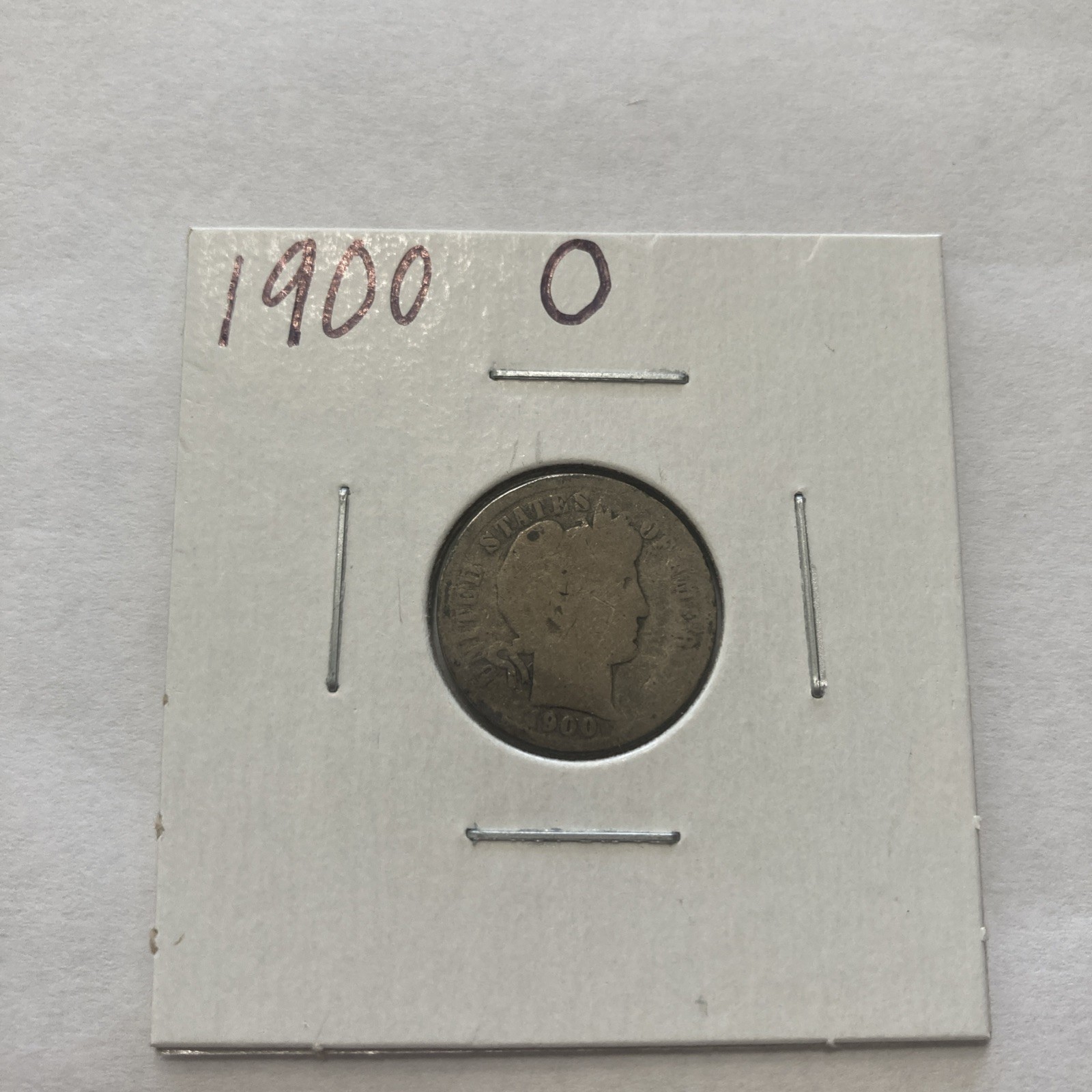 1900 O Barber 90% Silver Dime 10c US Coin