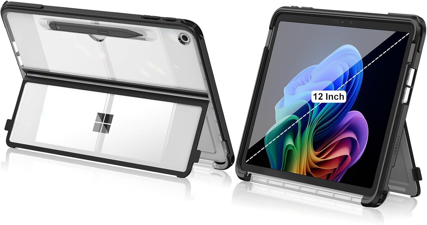 Hard Case for Microsoft Surface Pro 12 Inch 1st Edition 2025 Folio Rugged Cover