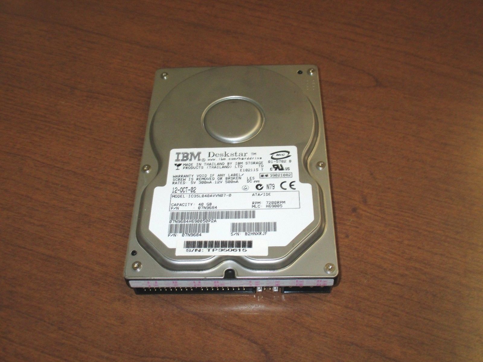 IBM POSIFLEX TP-6000 POS TERMINAL 40GB IDE HDD HARD DRIVE IC35L040AVVN07 07N9684