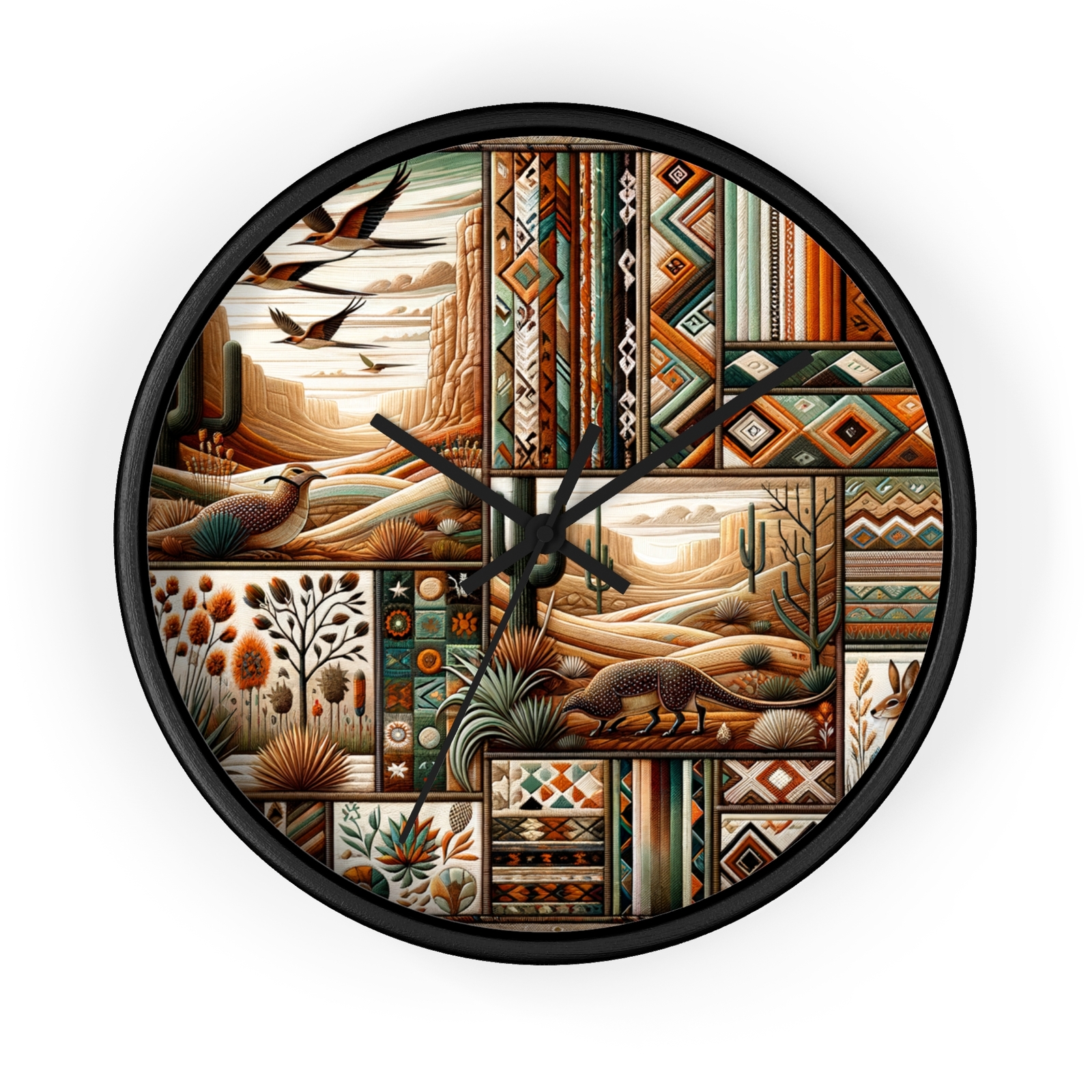 Home Decor Wall Clock Southwestern Textile Wall Hanging Fabric Art