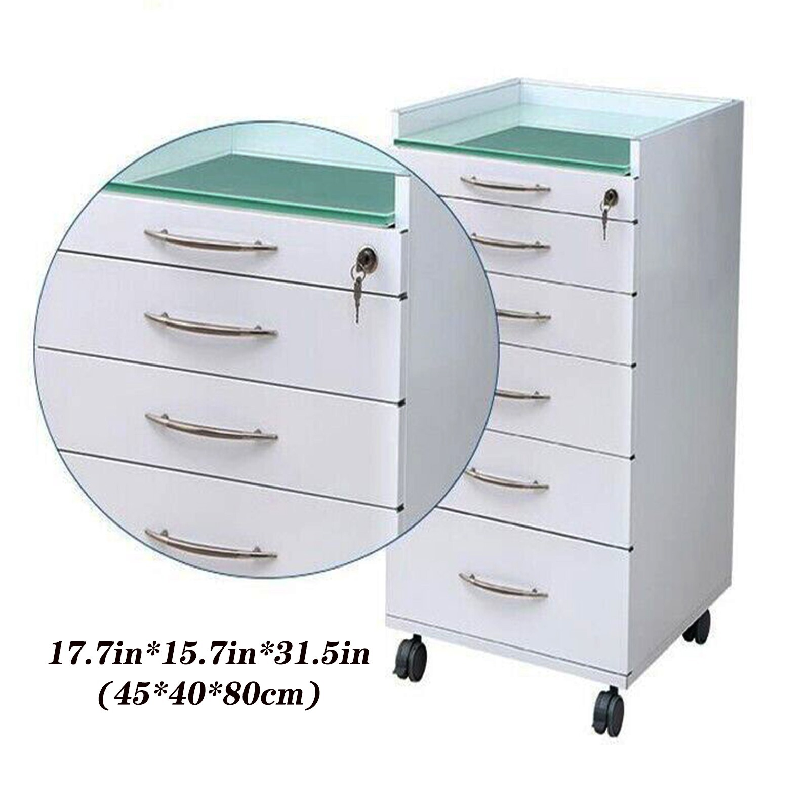 5DrawersDental Assistant's Mobile Cabinet Cart Medical Storage Trolley w/Divider