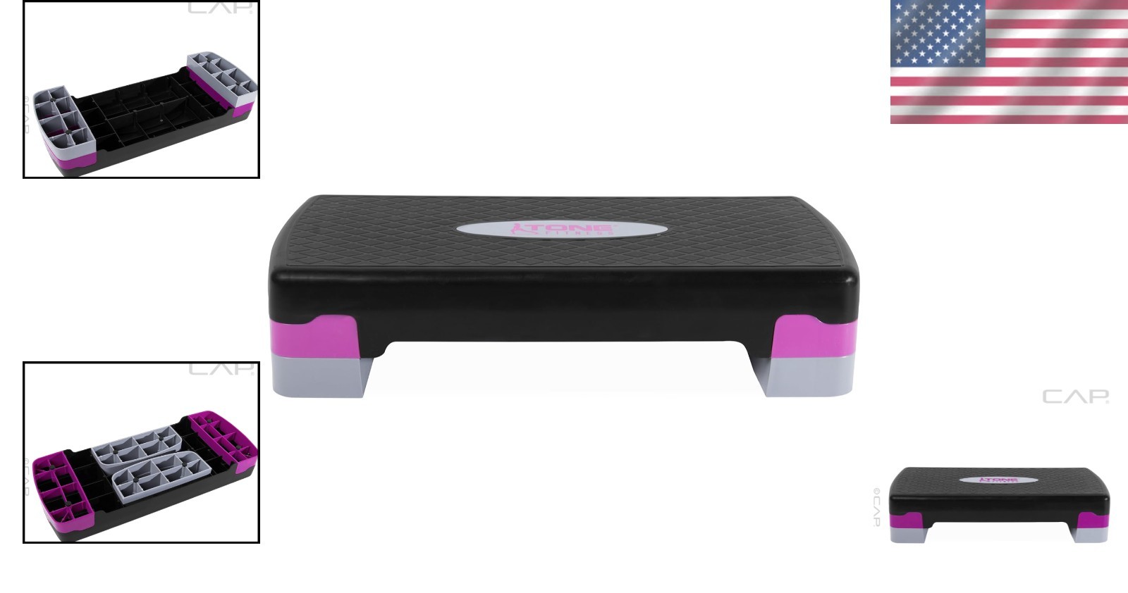 Versatile Exercise Step - Compact Design with 200 lb Capacity & Workout Chart