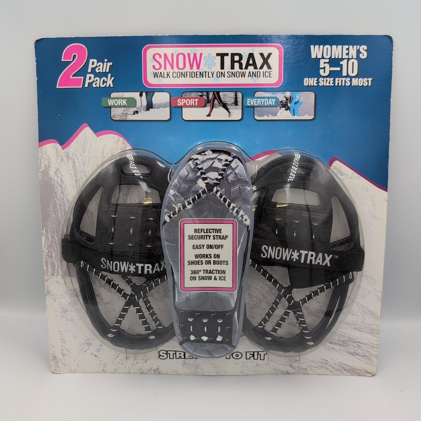 Snow Trax Snow Shoes 2 Pair Ice Traction For Shoes and Boots Women's Sizes 5-10