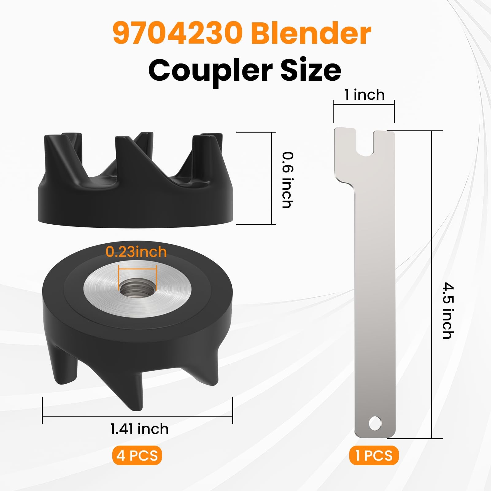 MARRTEUM 4 Pcs 9704230 Blender Coupler with Spanner, Blender Drive Coupling K...