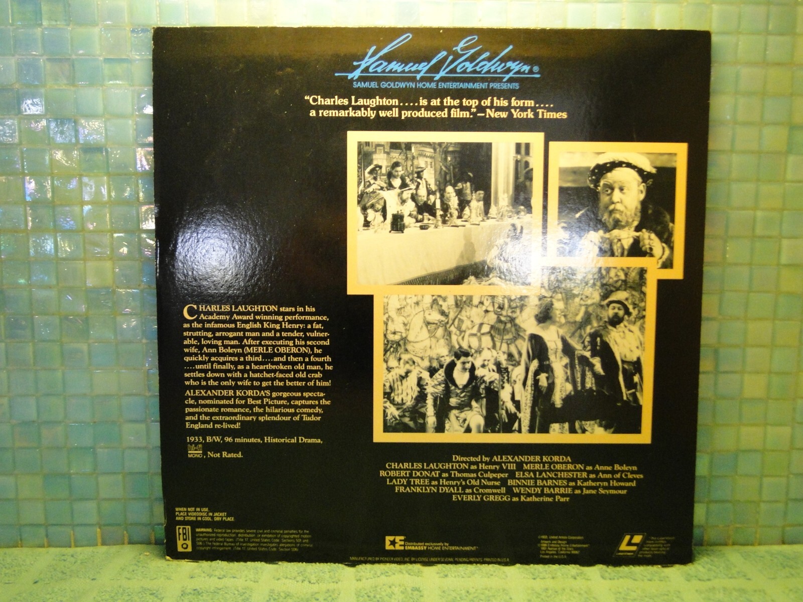 The Private Life Of Henry VIII Extended Play Laserdisc -EXTRA LDs SHIP FREE