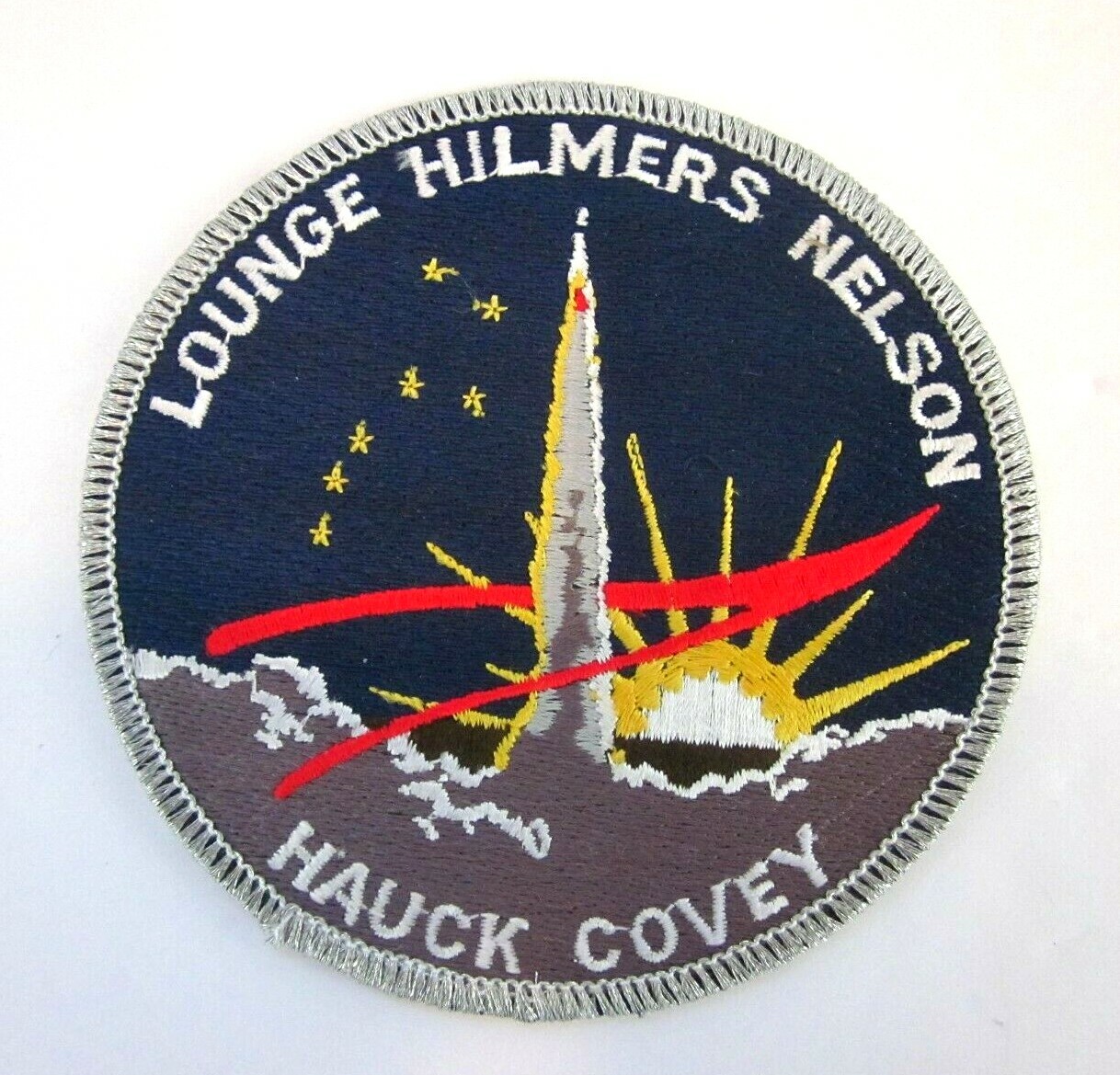NASA Discovery Crew Patch Lounge Hilmers Nelson Hauck Covey 4"