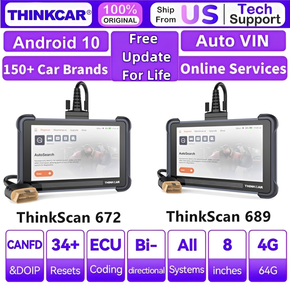 THINKSCAN 672 689 Bidirectional OBD2 Scanner All System Diagnostic Coding Tool