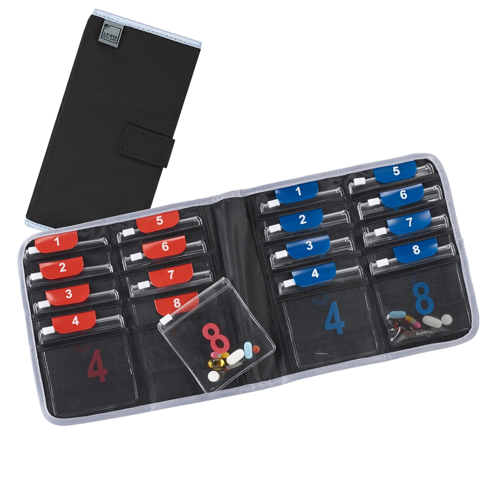 Lewis N. Clark Travel Pill Organizer For Vitamins Medication, Prescriptions