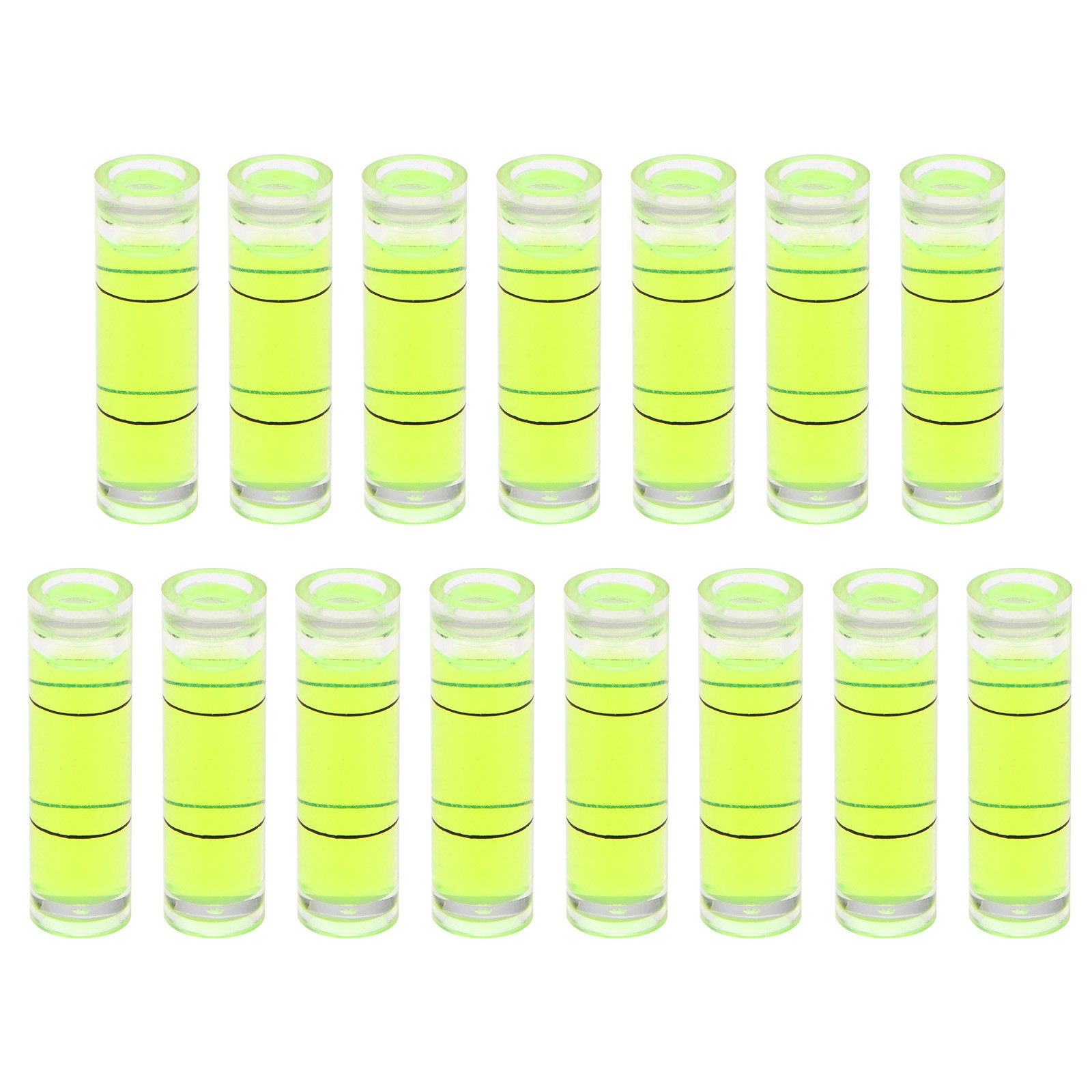 15pcs Small Cylindrical Bubble Level Vials 10x35mm Levels Measuring Tools