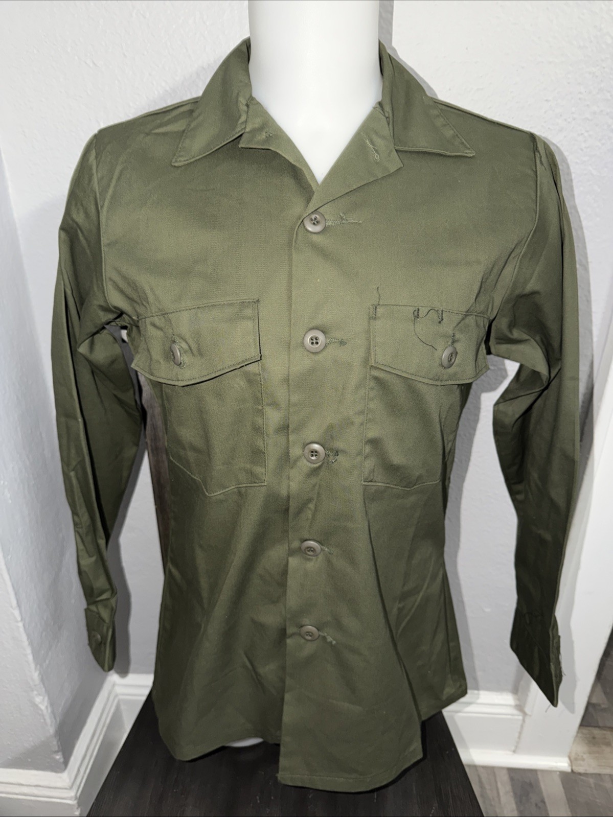 US Vintage Military Men’s OG-507 2-Pocket Utility Shirt Long Sleeve 15 1/2 x 33