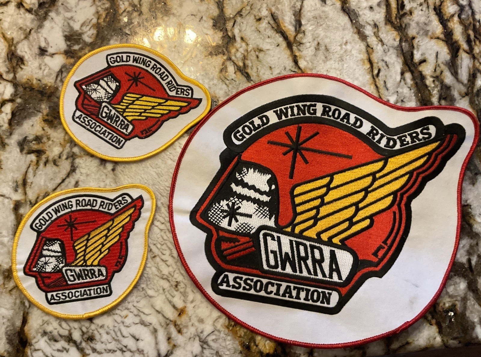 Gold Wing Road Riders Association Patch GWRRA Lot Of 3 Round Embroider Patches