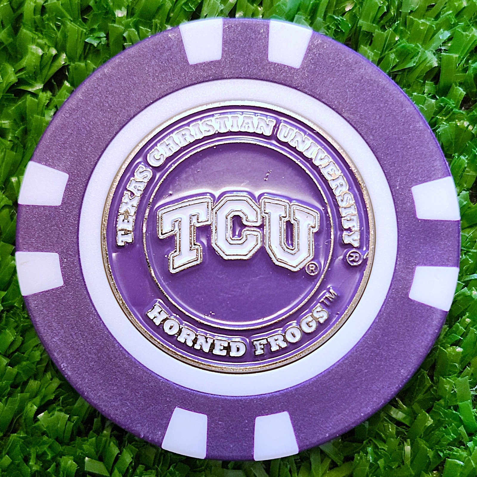 TCU Horned Frogs Golf Ball Marker Magnetic Poker Chip New