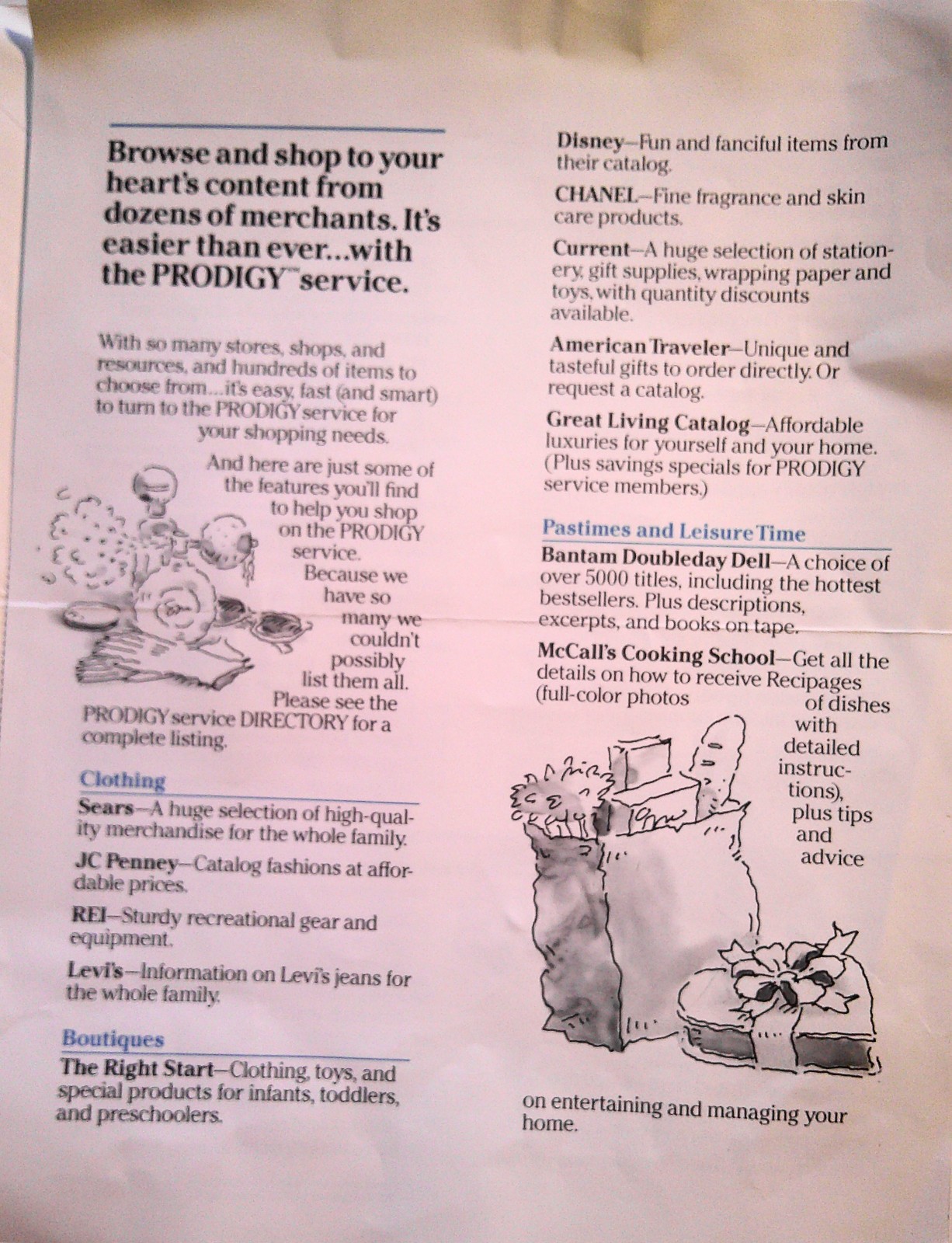 Prodigy Interactive Personal Service Value Pack, 1990 + Shopping Brochure