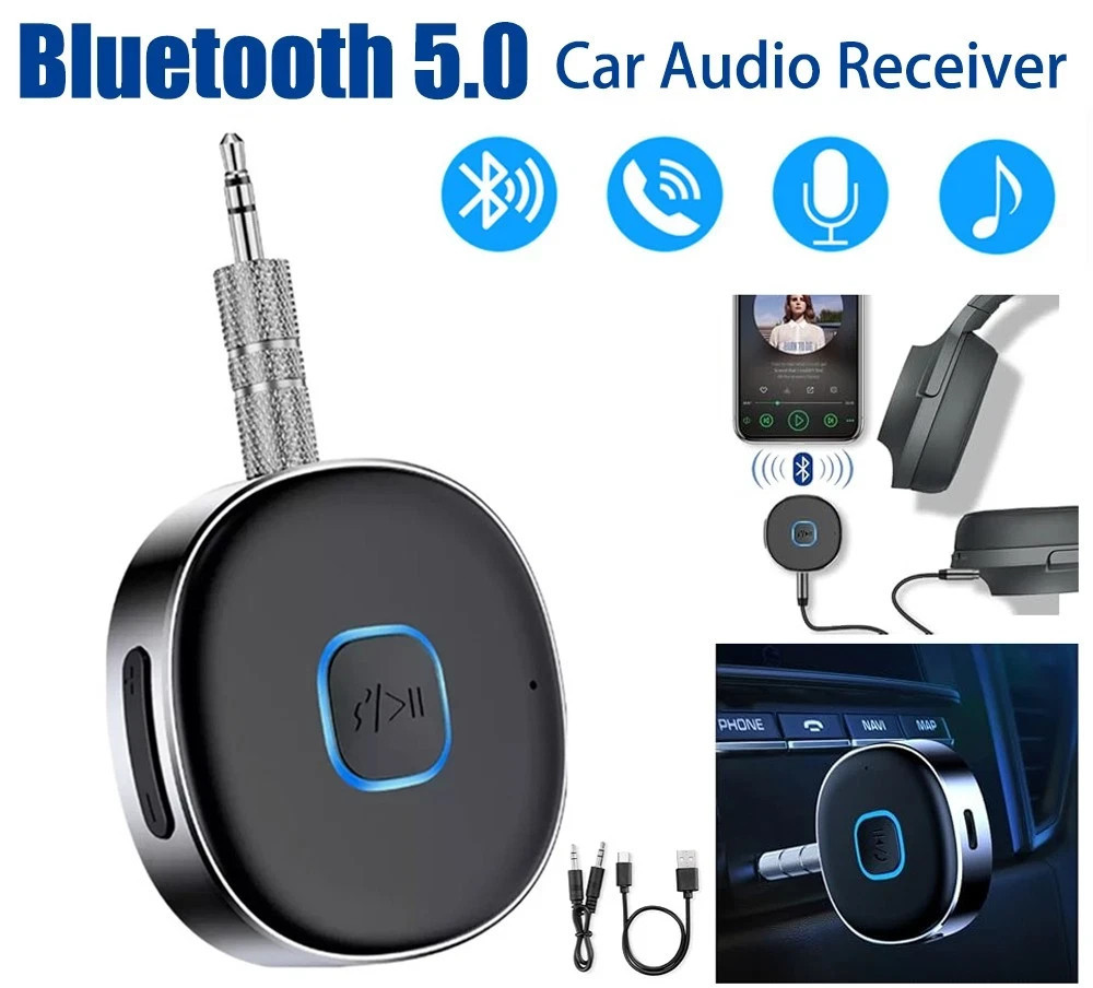 Portable 3.5mm Aux Car Adapter Bluetooth Wireless Audio Receiver Car/Home Stereo