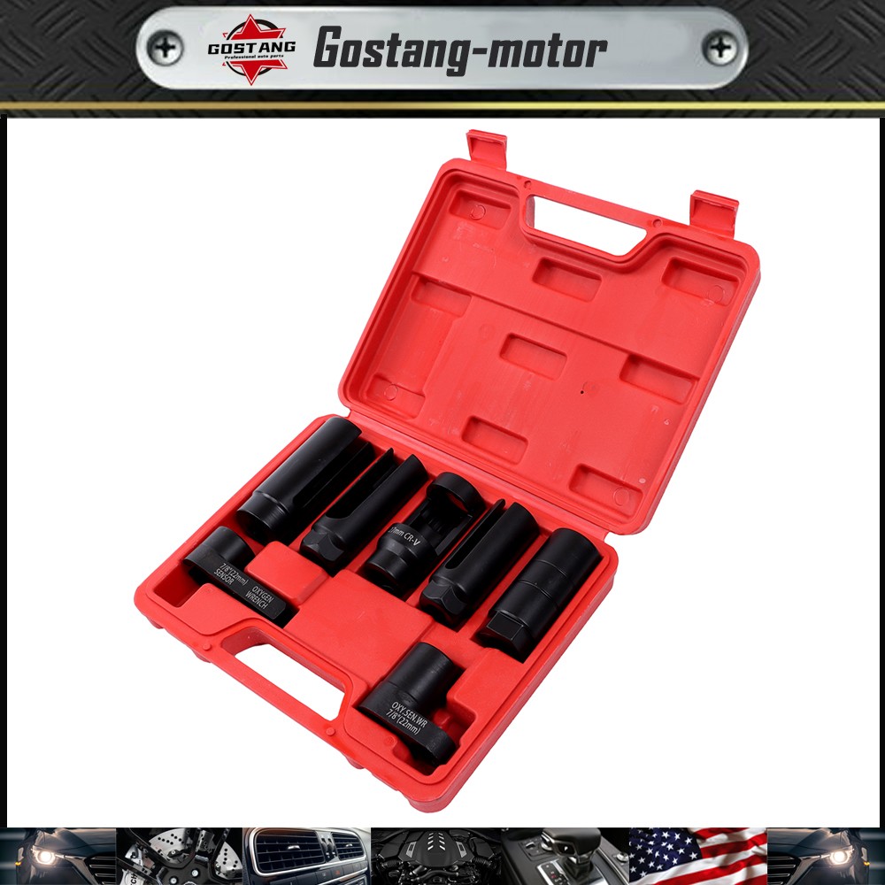 7Pcs Oxygen Sensor and Oil Pressure Sending Unit Master Sensor Socket Tool Set