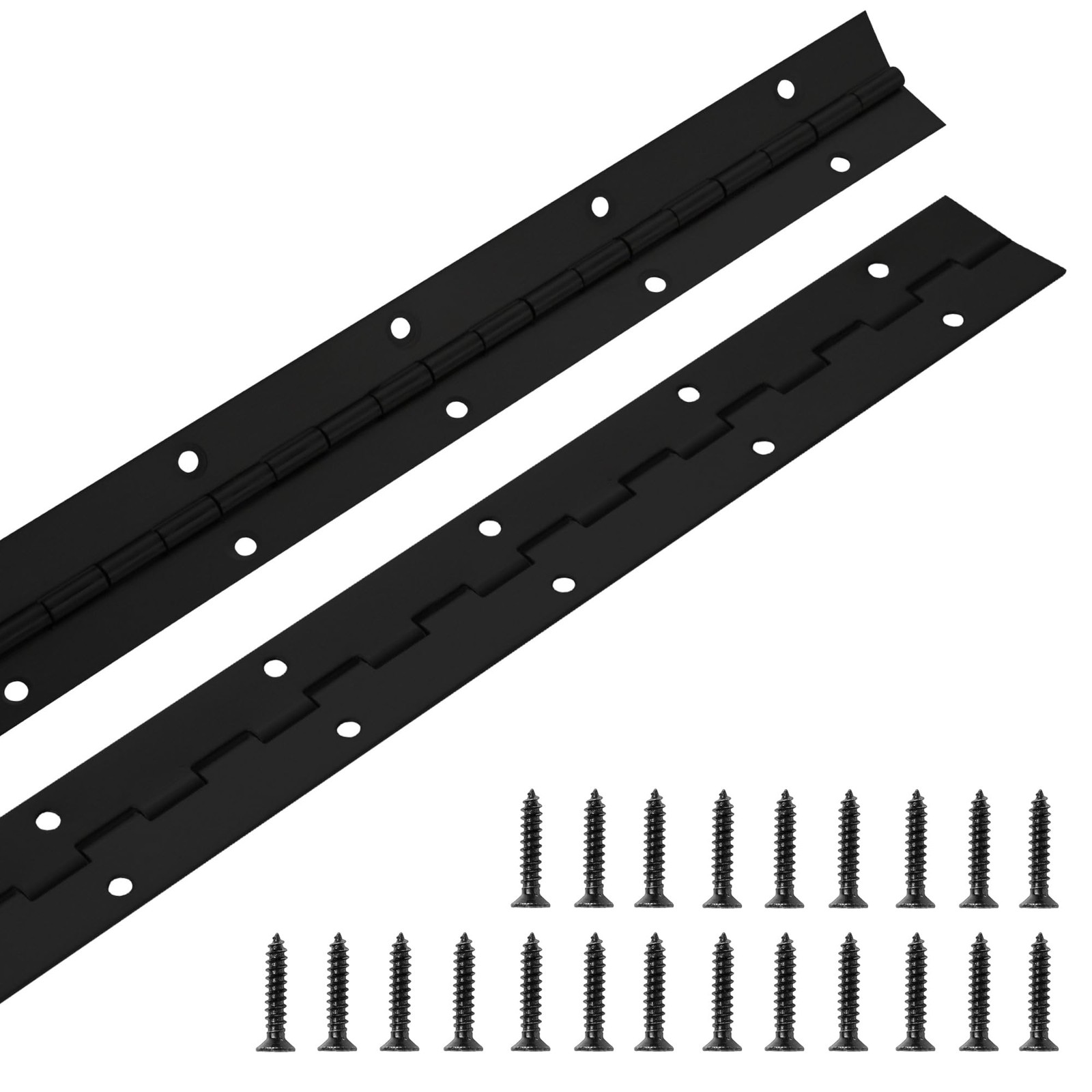 2 Pack Piano Hinge 24 Inch x 1.2 Inch Heavy Duty Stainless Steel Black Continuou