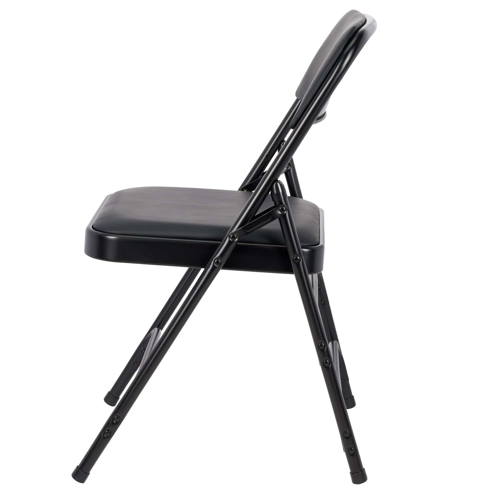Vinyl Cushion Folding Metal Chair with Steel Frame by Chivari