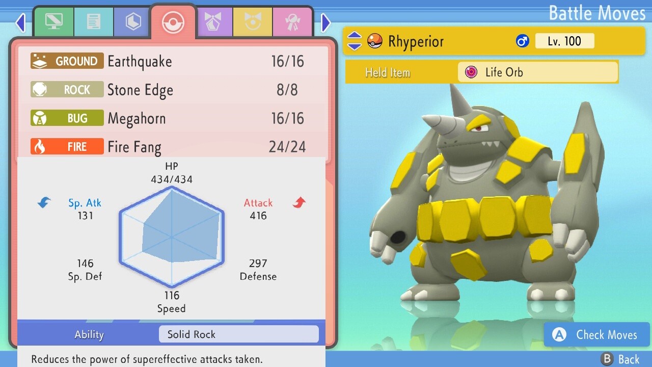 Pokemon Brilliant Diamond Shining Pearl 6iv Shiny Rhyperior Max EV