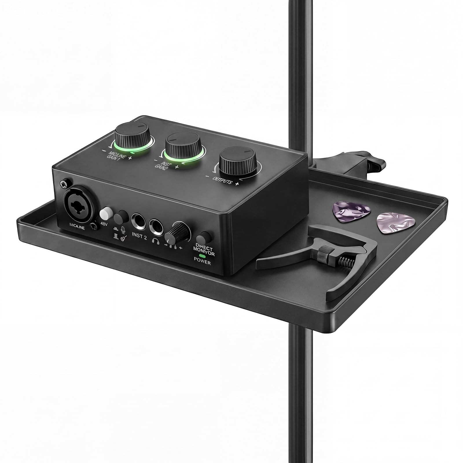 Aokoe Microphone Stand Tray with Crab Clamp Suitable for Music Stand, Mic Sta...