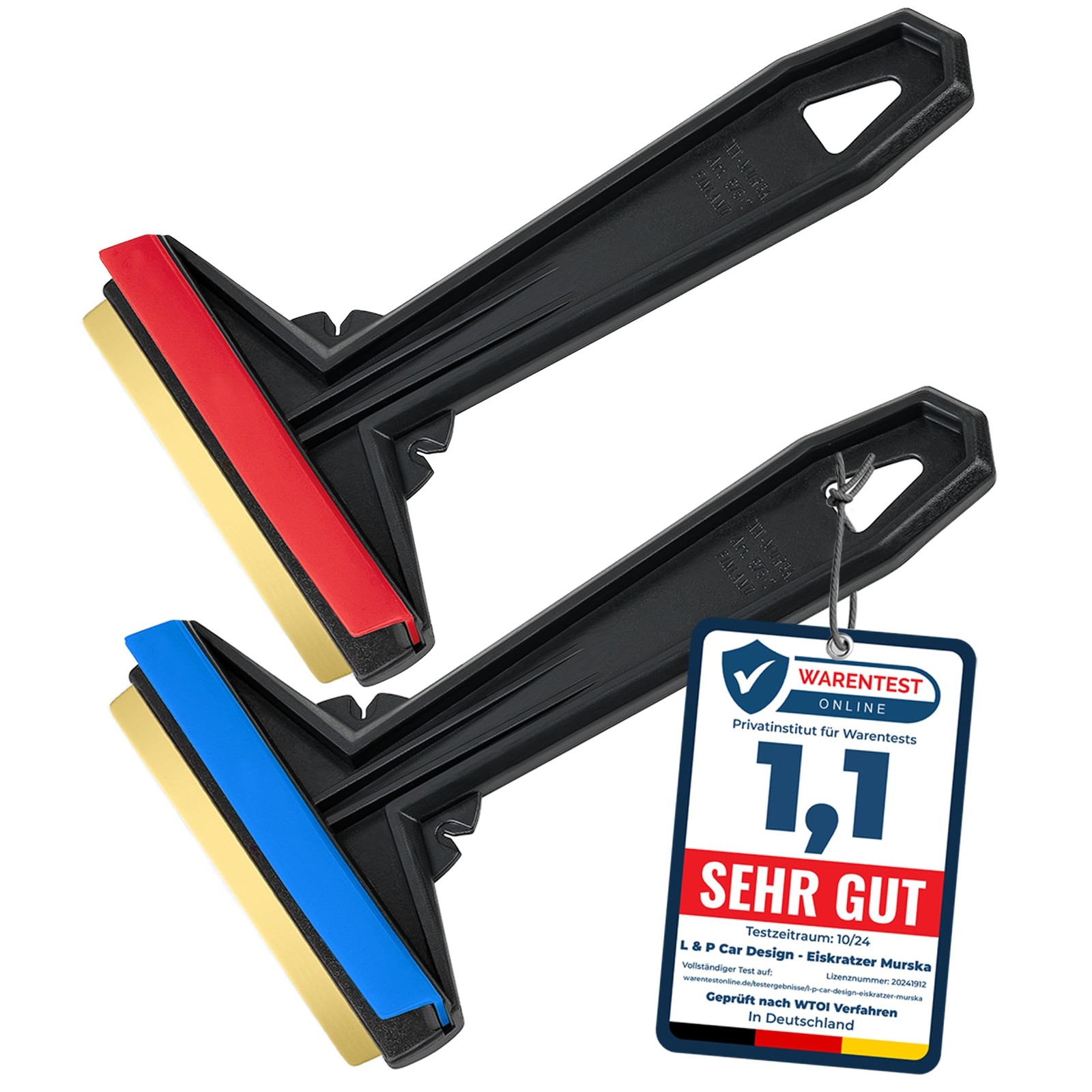 Car Ice Scraper Brass Blade - Fast, Easy & efficient - [ 2 Pack ] Ice Scraper...