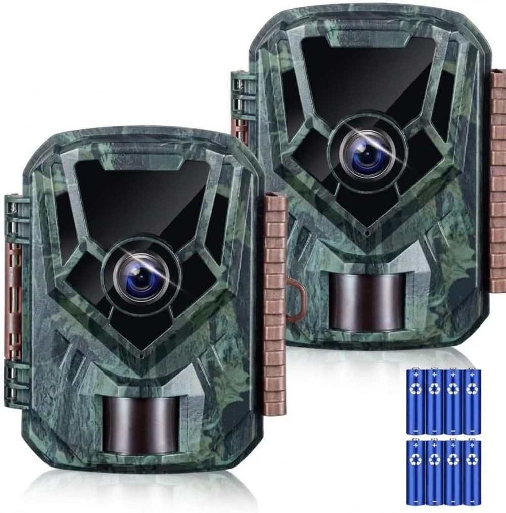 2 Pack Trail Cameras 36MP 2.7K, 32G SD Card and 8AA Batteries, Game Camera with
