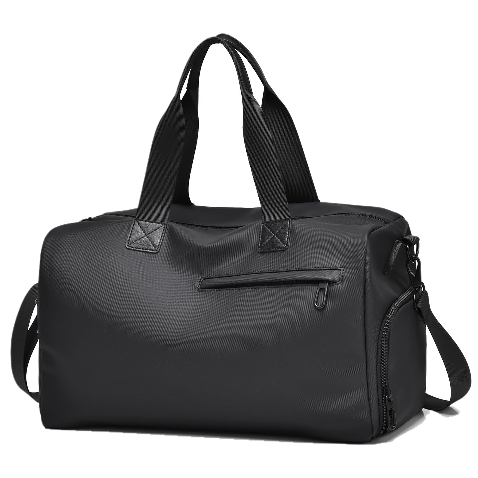 18L Waterproof Gym Duffel Bag Shoe Compartment Wet Pocket Black Travel