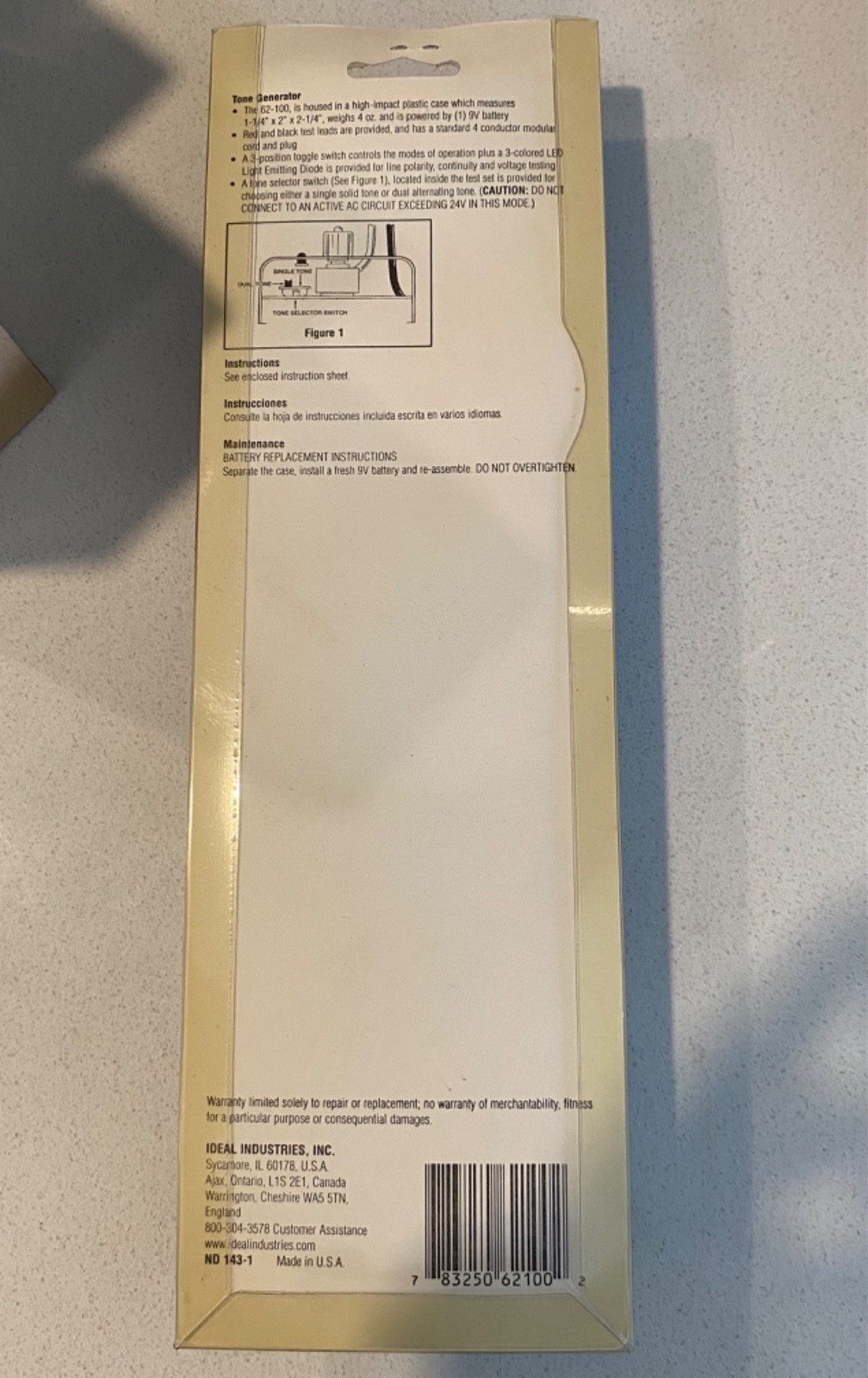IDEAL Tone Generator #62-100 w/ User Manual - NEW