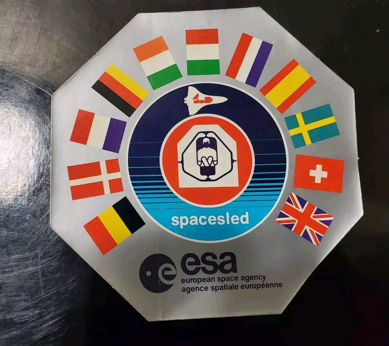 Vintage Original ESA SpaceSled European Space Agency Decal Sticker NASA Shuttle