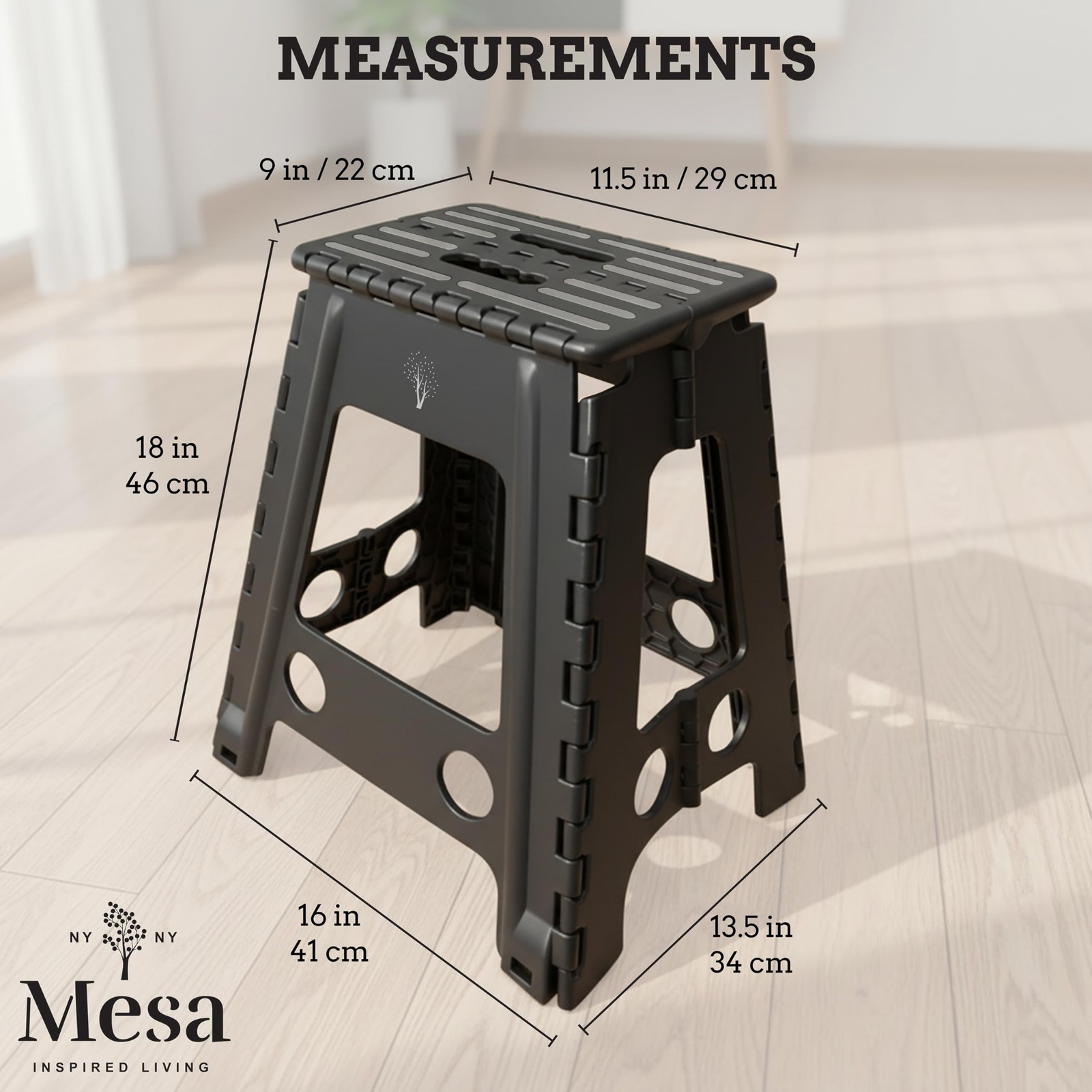 18" Step Stool, Folding Step Stools for Adults, Plastic Foldable Step Stools ...