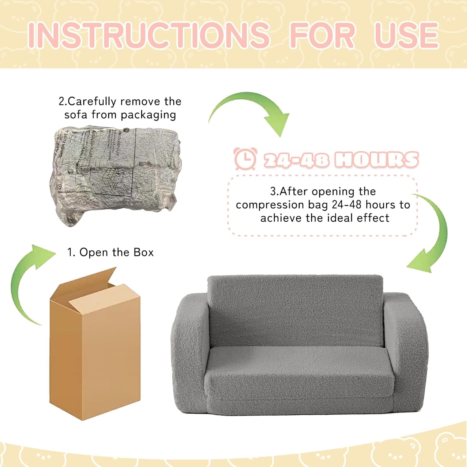 Toddler Couch 2-in-1 Toddler Chairs Comfy 1-3 Years Old Toddler Chair Girls