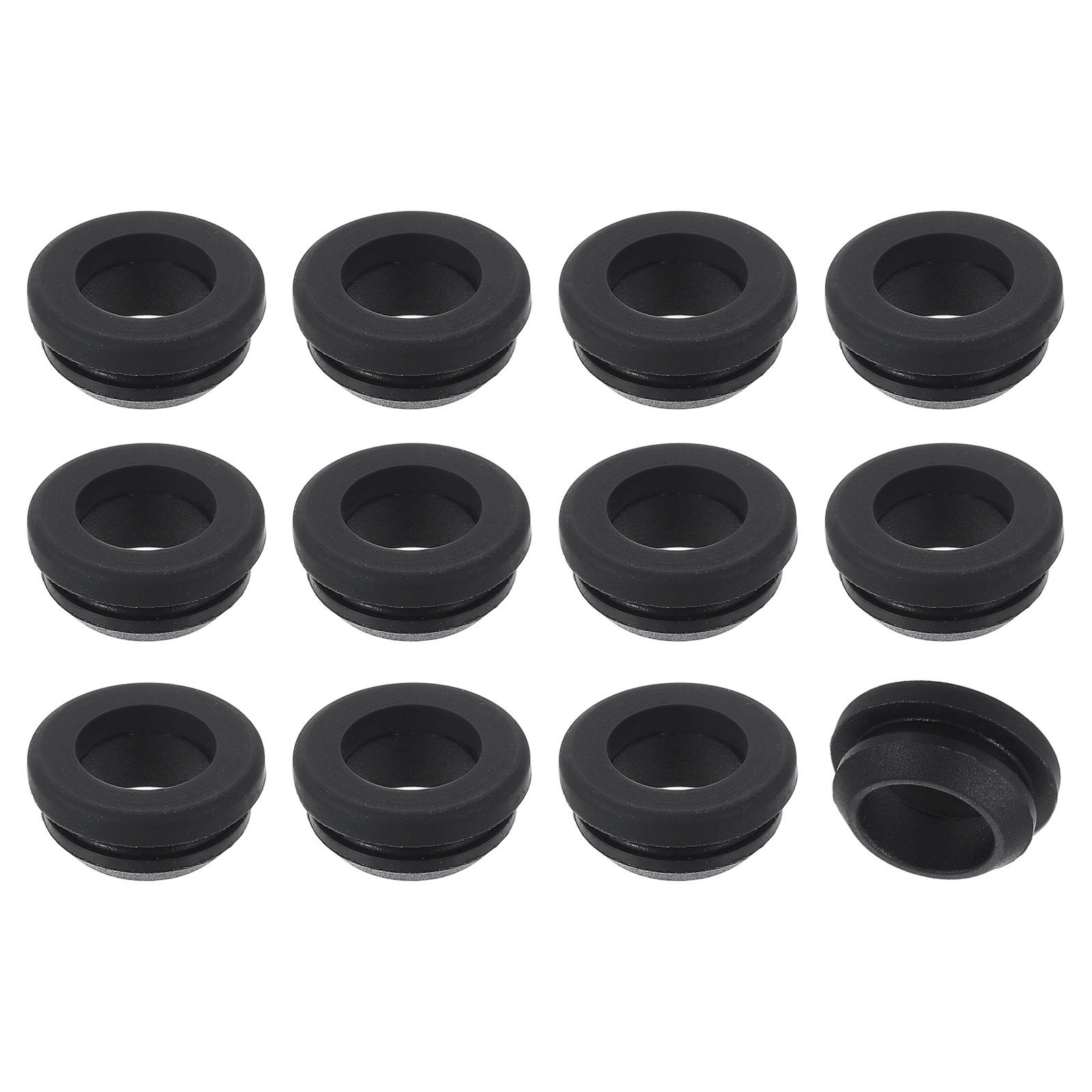 24Pcs Rubber Grommets, Mount Dia 13mm ID 10mm Firewall Hole Plug, Black