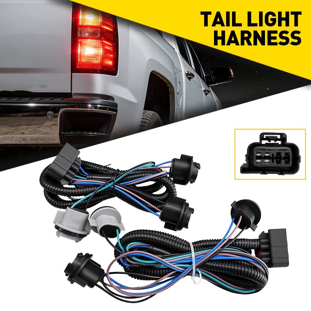 2PCS Tail Light Harness Pair LH & RH For 07-14 Chevy Silverado 1500 2500 3500 HD