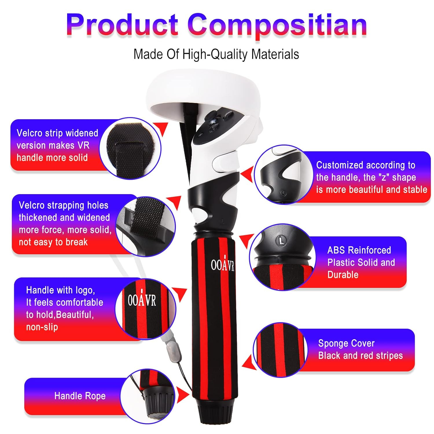 VR Game Handle Extension Grips for Oculus Quest 2 Controller,2 in 1 Multipurpose