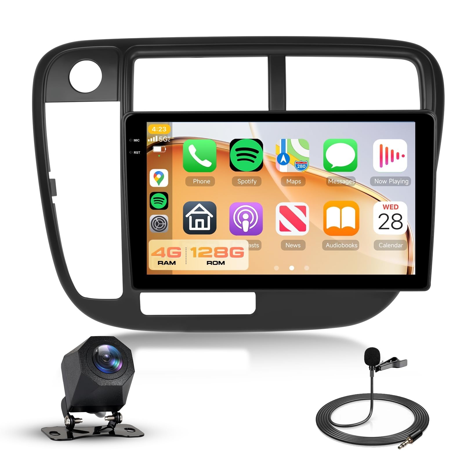 4GB+128GB Car Stereo for Honda Civic (1996-2001) with 9-Inch Incell Touchscre...