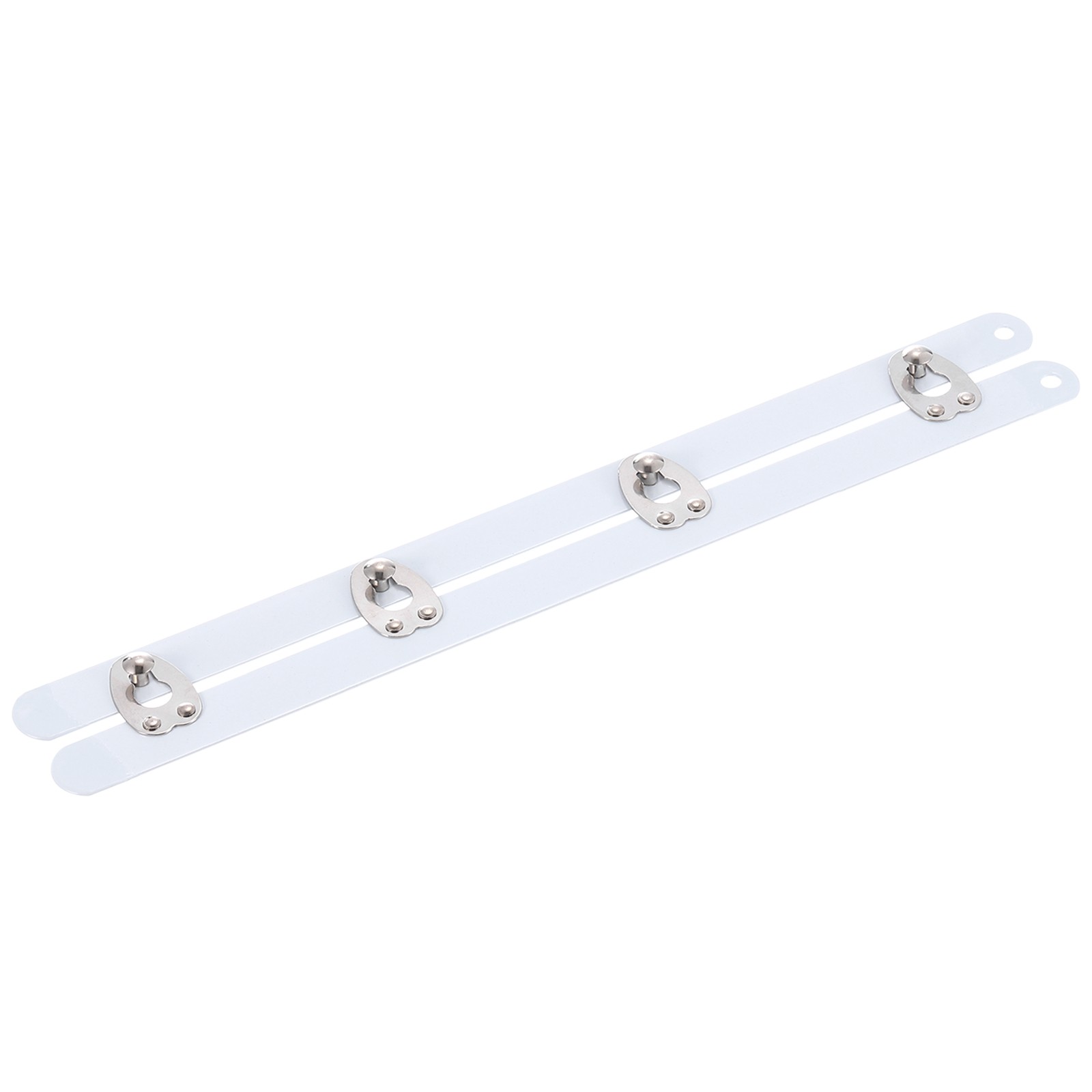 1 Set Corset Busk, 8 Inch White Steel Boning Support with Silver Buttons
