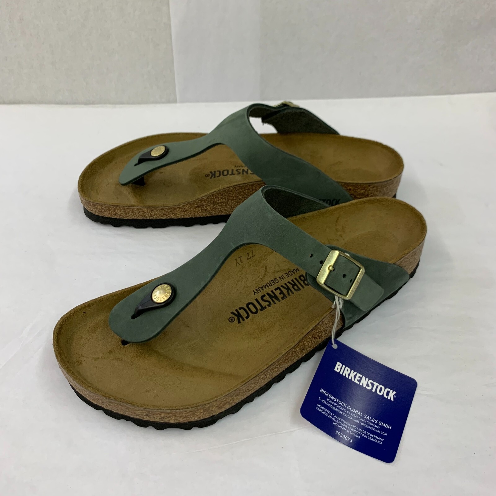 Birkenstock New w/o Box Gizeh Thyme Nubuck Leather Regular Width - Select Size