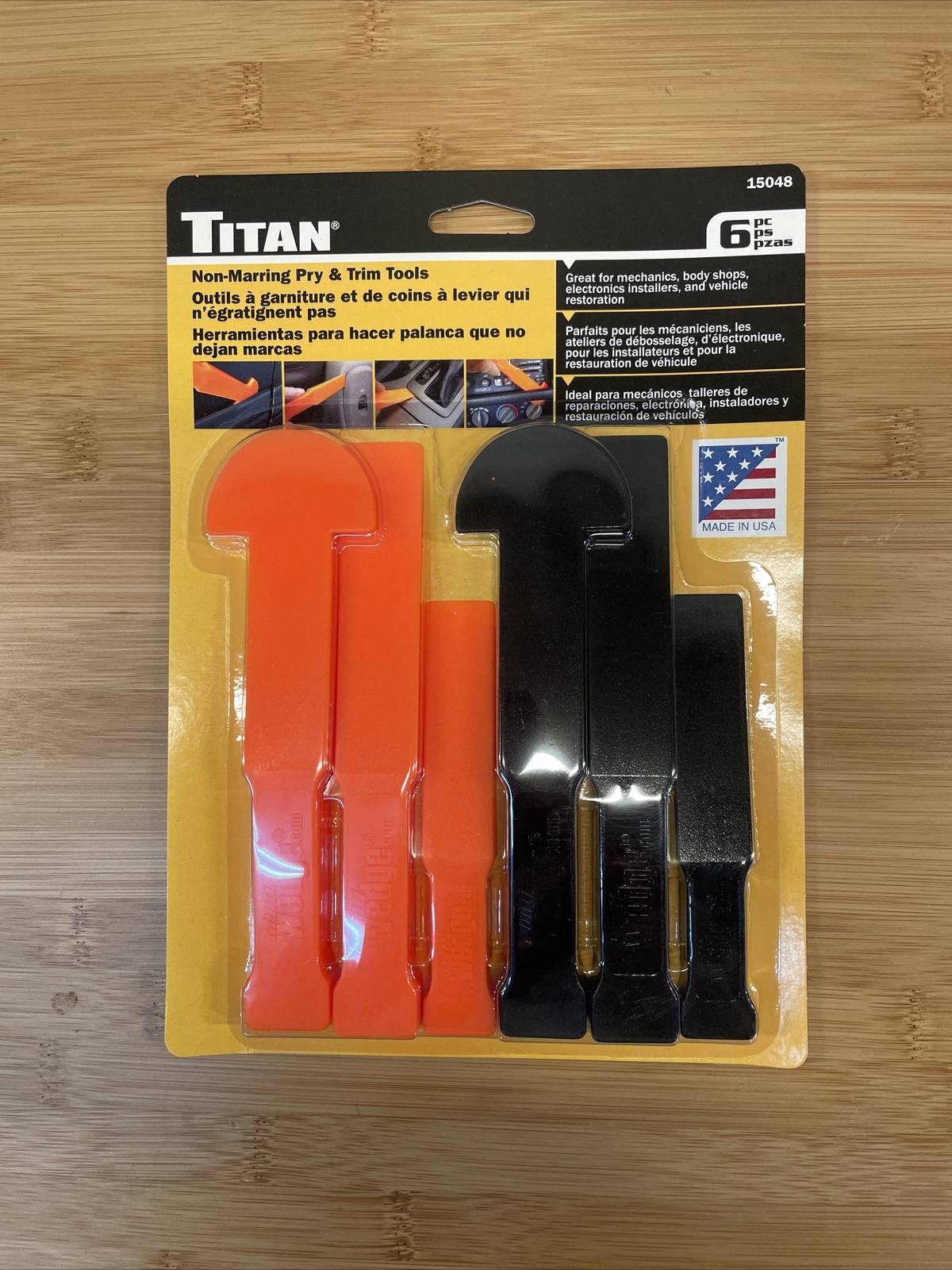 Titan 15048 6pc Non-Marring Pry & Trim Multi Wedge Door / Trim Panel Tool Set