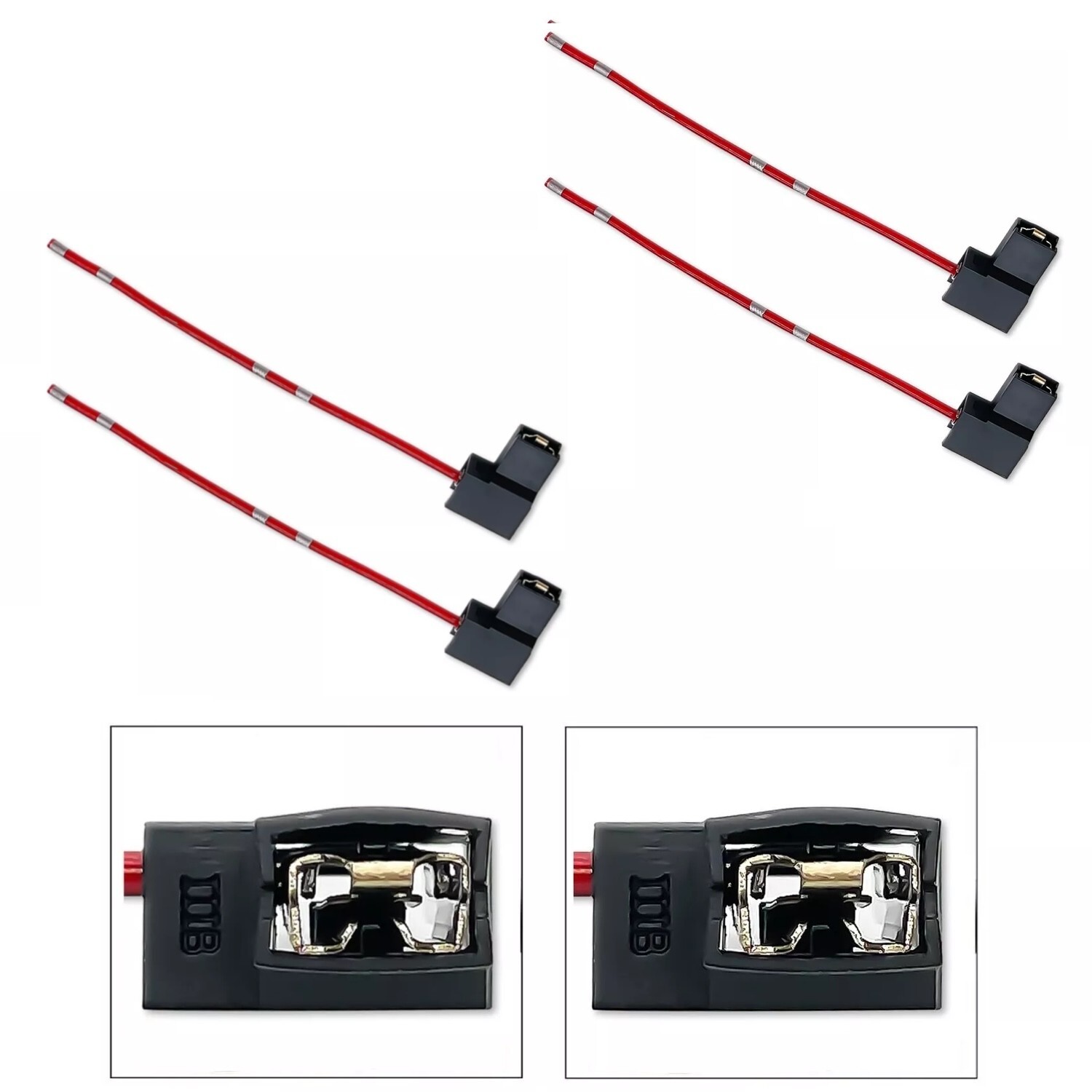 Wire Pigtail Female P A H7 4pc Harness Light DRL Daytime Socket Connector Lamp