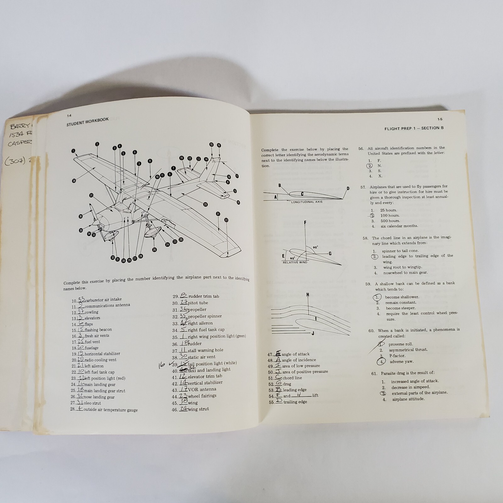 Cessna Integrated Flight Training System Private Pilot Workbook 1978 Flight Book
